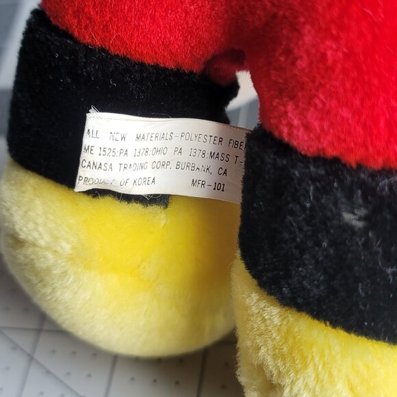 Vintage 11" Mickey Mouse Plush Disneyland Walt Disney Productions Made In Korea - Picture 4 of 8